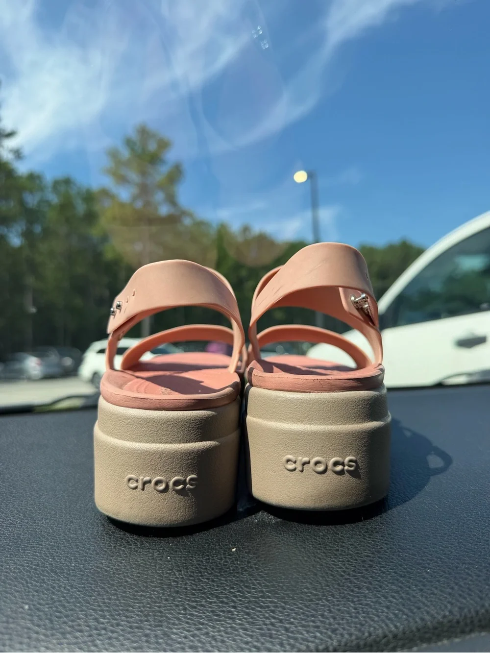 CROCS Brooklyn Wedge Pink Size 7 - Picture 3 of 4